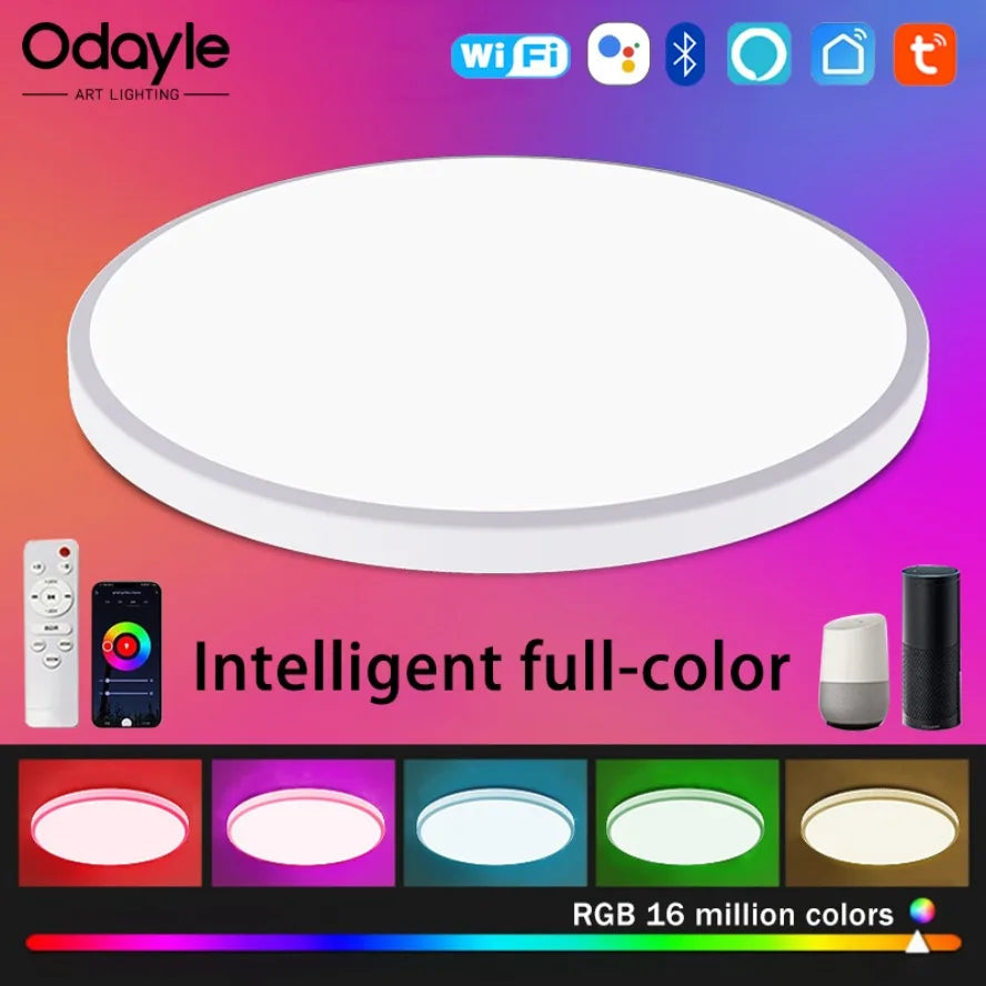 Smart LED Ceiling Lamp Tuya WiFi Dimmable Circular Home Lamp Alexa Voice Control Application Google Living Room Bedroom Lighting