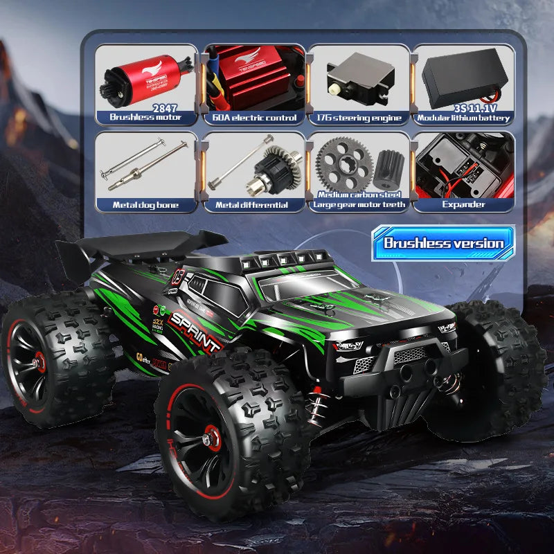 100km/h High-speed 4WD Rc Cars,1:14 Brushless Motor Climbing Off-road Rc Truck,Remote Control Car Model,funny Gift,Toys for Boys