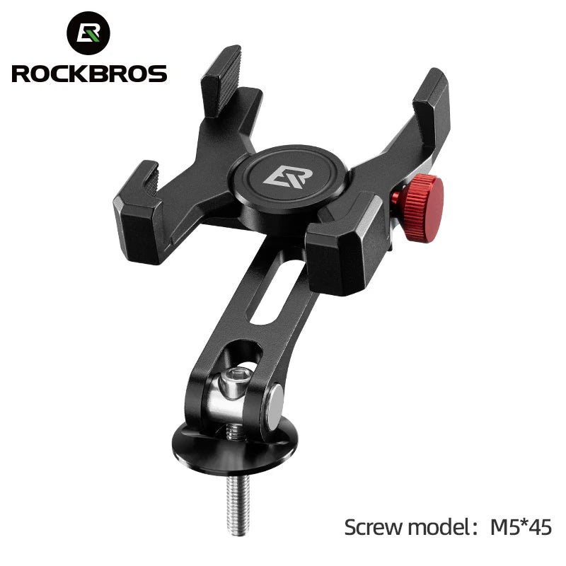 ROCKBROS Bicycle Phone Holder 4.7-7.09 inch High Strength Aluminum Alloy Mobile Phone Mount Cell Phone Stand Bike Accessories