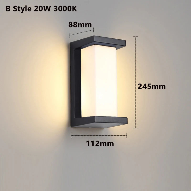 DC12-24V Waterproof IP65 Led Outdoor Wall Light Motion Sensor Led Outdoor Lighting Porch Lights Balcony Garden Lights Wall Lamp
