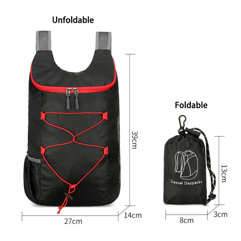 Folding Camping Bag Storage Bag Mountaineering Outdoor Splash proof Backpack Large Capacity Hiking Lightweight Travel Backpack