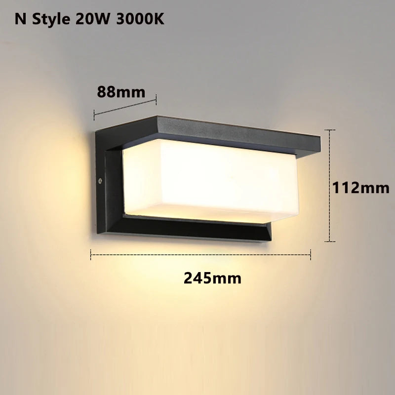 DC12-24V Waterproof IP65 Led Outdoor Wall Light Motion Sensor Led Outdoor Lighting Porch Lights Balcony Garden Lights Wall Lamp