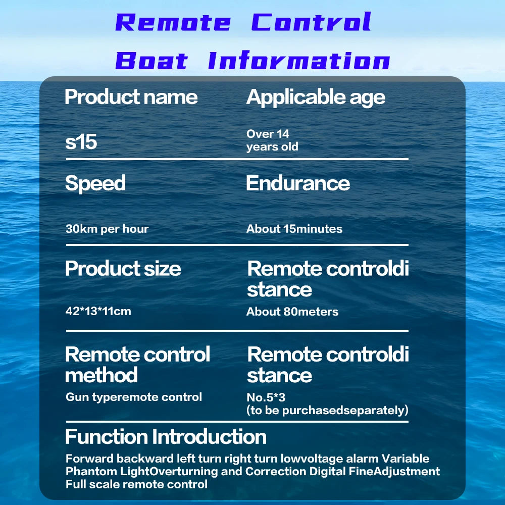 2.4G High-Speed Remote Control Boat Waterproof Colorful Lights 30Km/h Large Speedboat Outdoor Water Game Children Boat Toys Gift