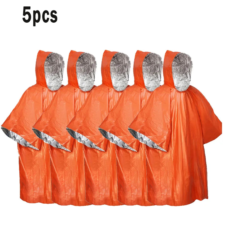 Survival Emergency Poncho,Lightweight Survival Gear for Outdoor Camping Hiking Keep Warm After Earthquakes,Hurricanes Disasters