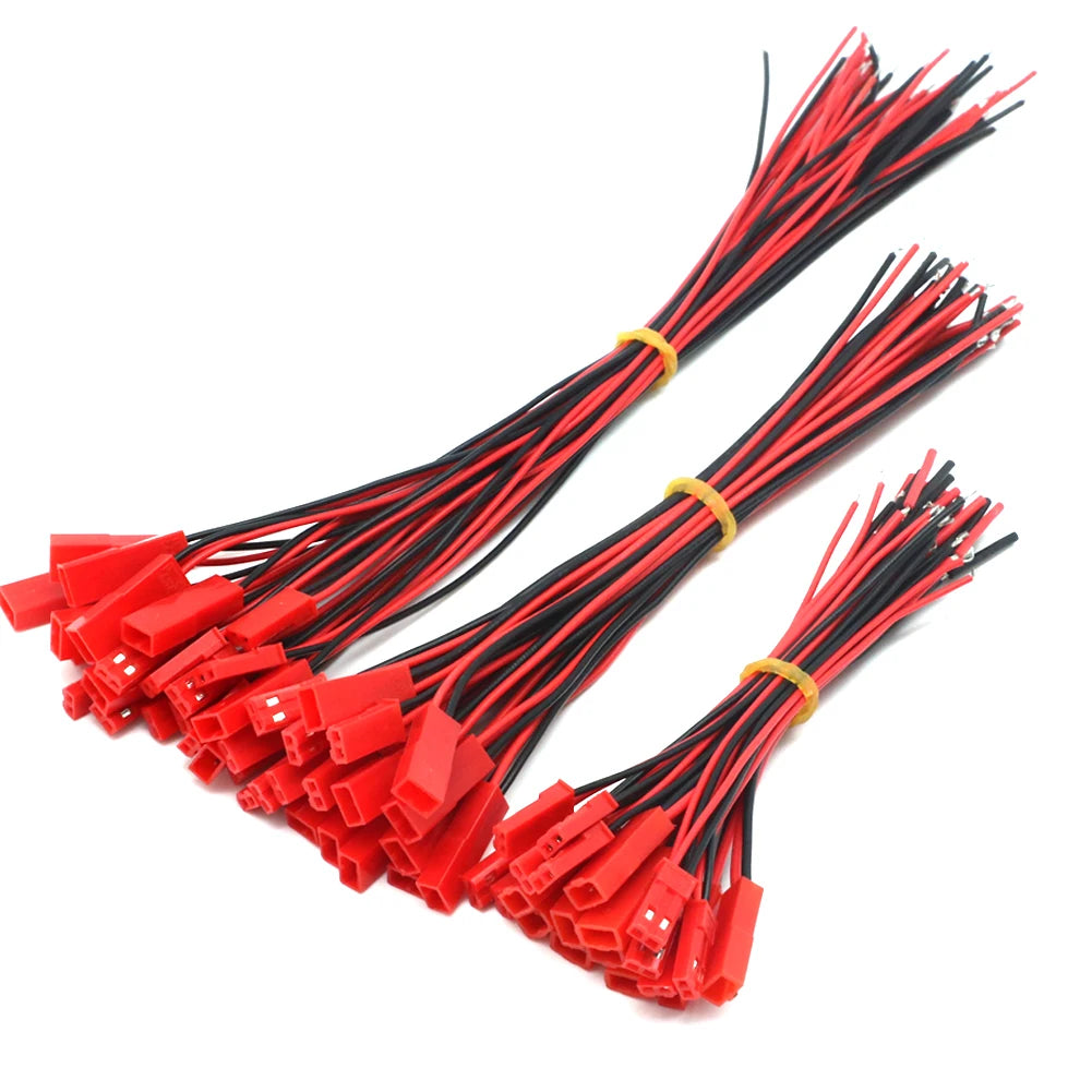 200pcs 100mm 150mm 200mm  JST Male Female Connector Plug 2 Pin For RC Lipo Battery RC Toys (100pair)