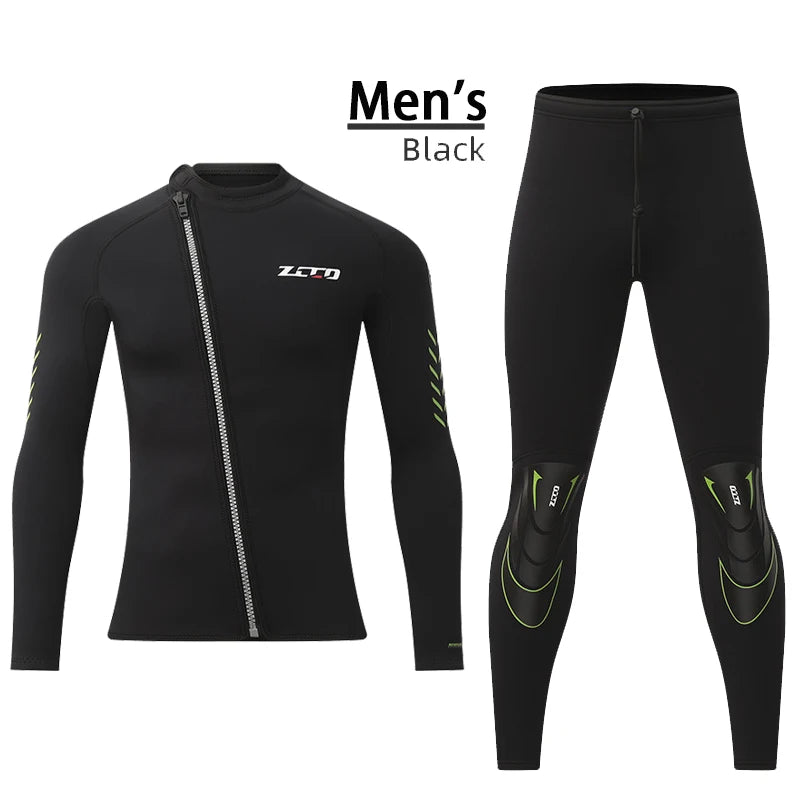 New 3mm Neoprene Men Women Wetsuit Warm Split Diving Clothing Zipper Jacket Pants Swimwear Kayak Surfing Swimsuit Diving Suit