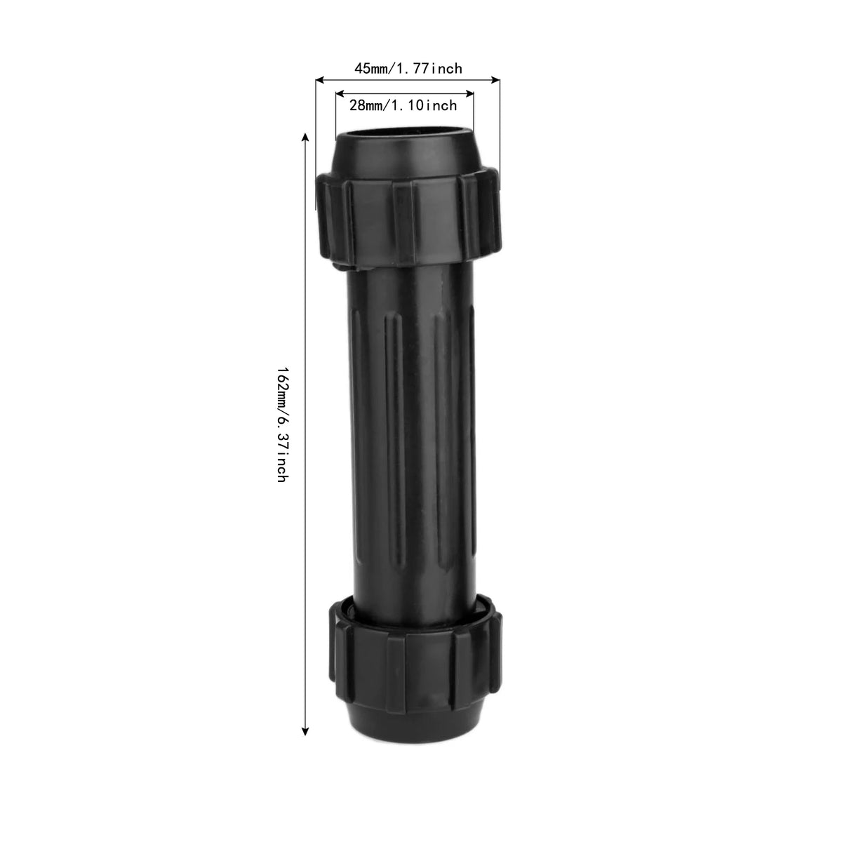 1 Pc Kayak Paddle Boat Oars Canoe Paddles ABS Plastic Connector with Two Threaded Caps Black Boat Accessory