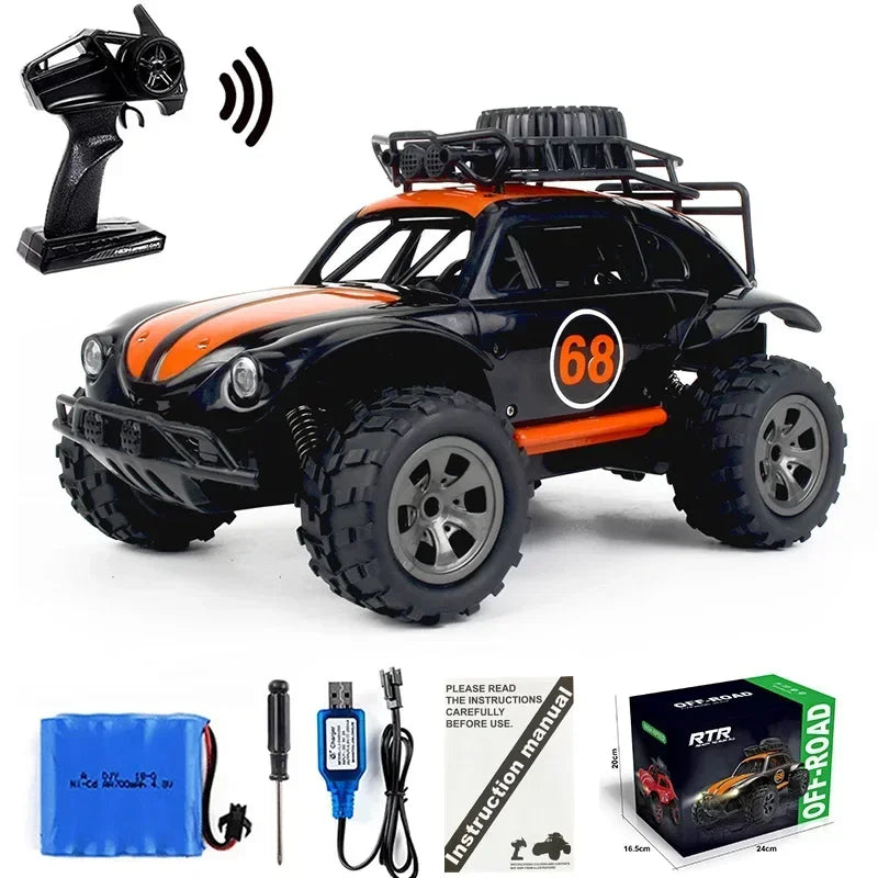 1:18 Beetle RC Drift Car, 2.4G Remote Control Car Toy, High-Speed Off-Road RC Cars, Fine Sticker, Cool Lights, Kids Toys, Holida