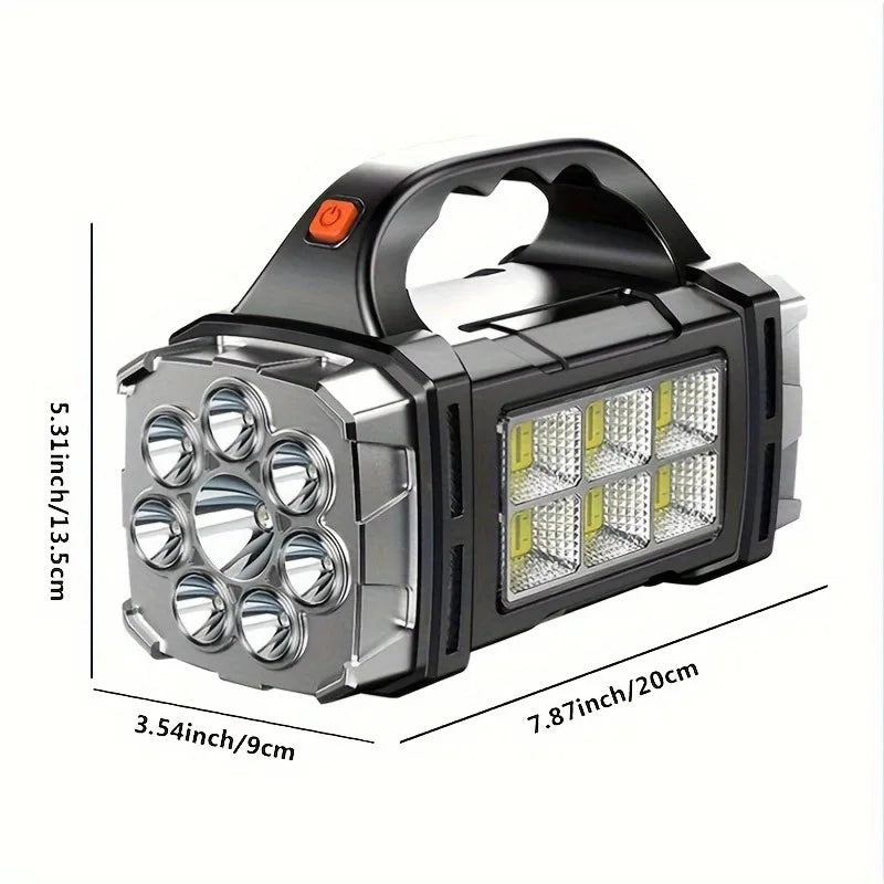 Dual Color + Dual Light Source Solar Rechargeable 16 LED Light USB Power Bank Function Multi Switches Portable Outdoor Lighting