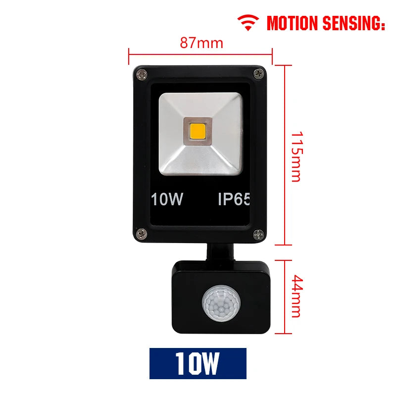 Led Floodlight 10W 30W 50W 220V Reflector Flood Light Waterproof Ip65 Garden Spotlight Pir Motion Sensor Wall Outdoor Lighting