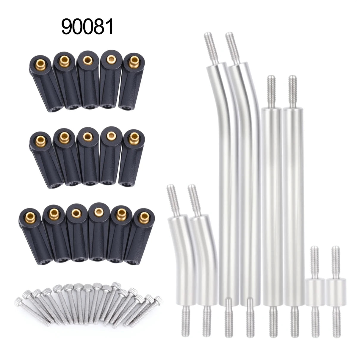 8pcs Stainless Steel SCX24 Body Links - Rigid Upgrade Linkage Set for 1/24 Axial C10, AXI00005, AXI00006, 90081 RC Cars