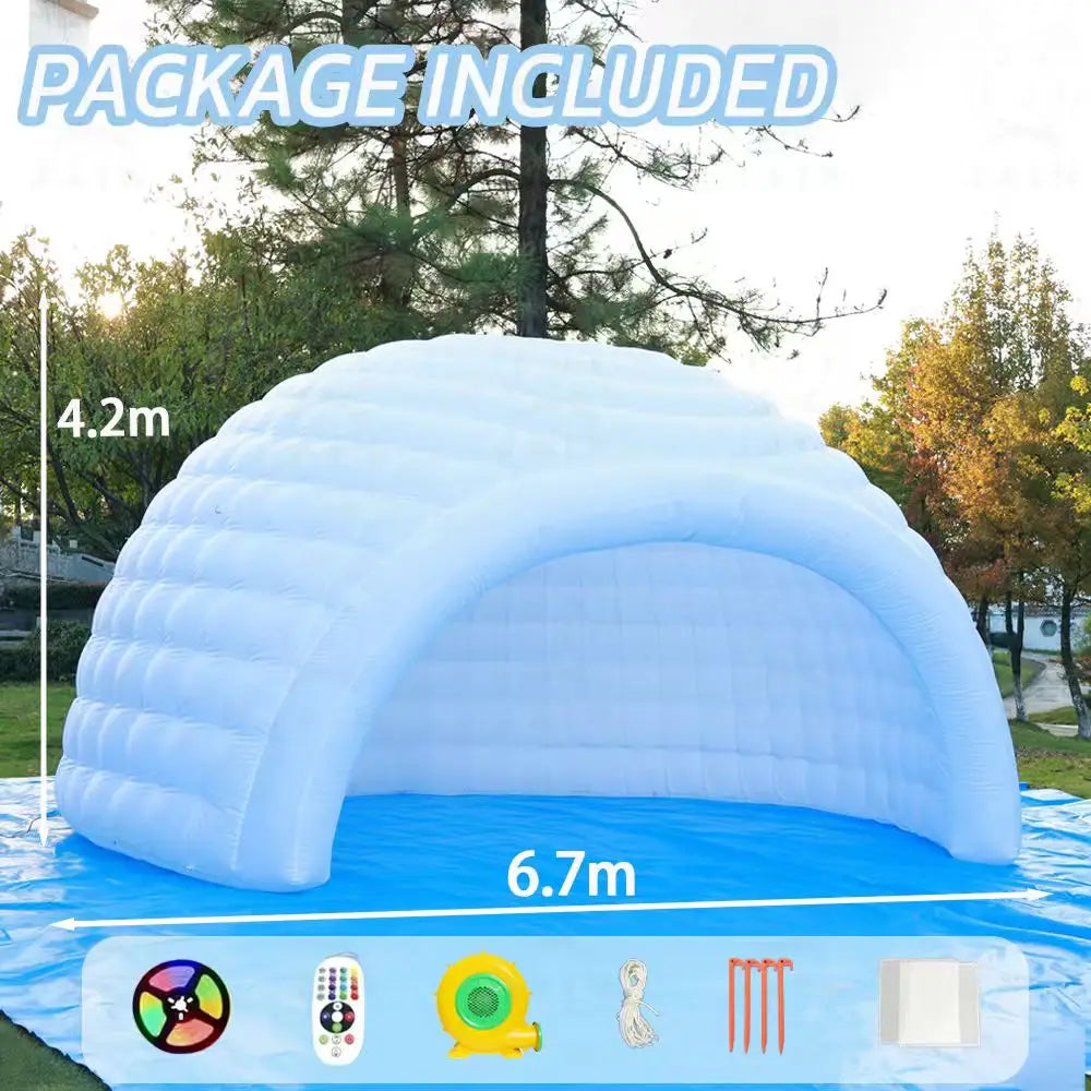 4.5m White Inflatable Dome Tent Outdoor Lighting Inflatable Igloo Dome Inflatable Party Tent With Blower For Camping Festival