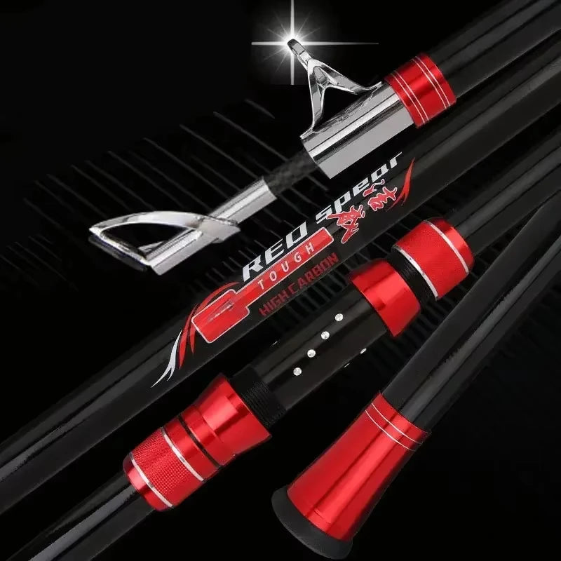 2.1M Carbon Fishing Rod 30kg above Superhard 100M Long Distance Throwing shot Rod Telescopic Sea Boat High Quality Fishing Gear