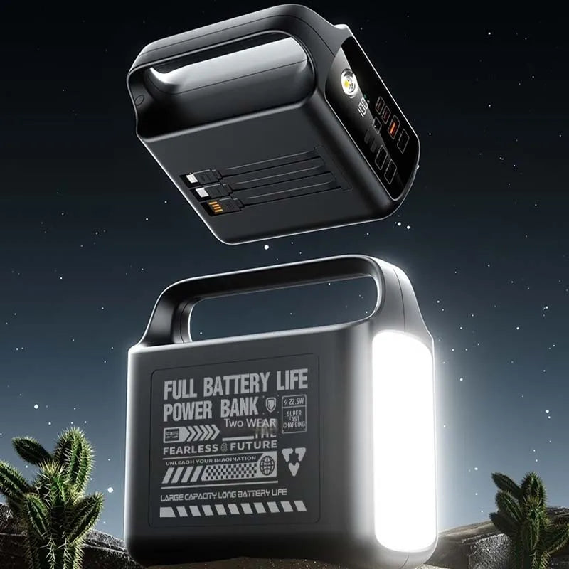 Lenovo 200000mAh Large Capacity Portable Outdoor Emergency Power Supply Built-in Cable And Camping Light Suitable For IPhone