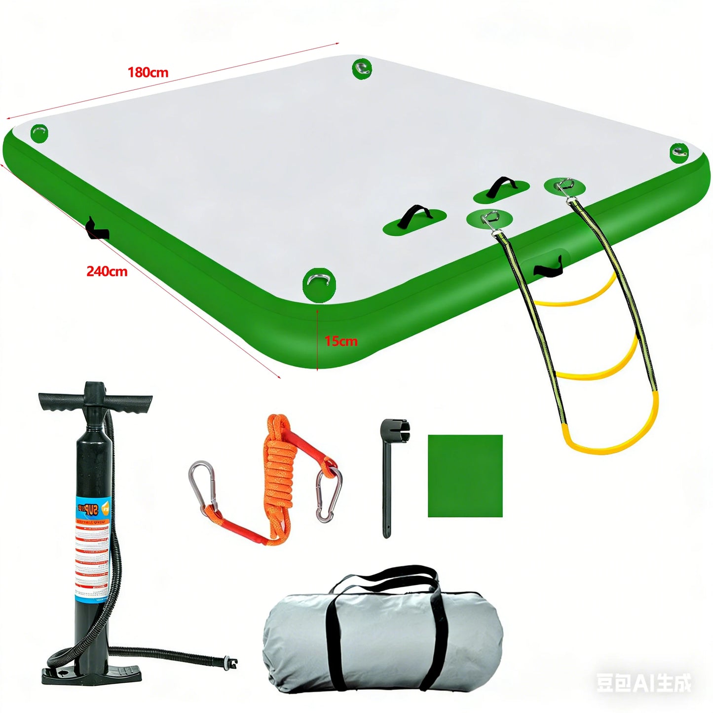 New Outdoor Fishing Inflatable Floating Platform Set for Water Yoga/Fishing/Camping Floating Board PVC Thickness Air Mattress