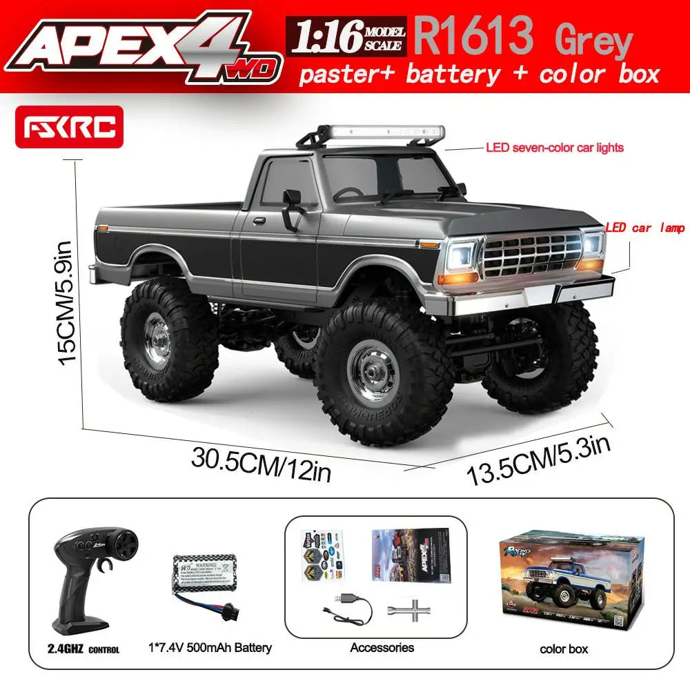 HB R1601 Rc Crawler 1/16 Rc Car 4WD Rtr With Led 2.4g Electric Remote Control Rock Buggy Off-Road Vehicle Rc Cars For Boy Toy