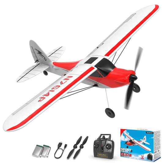 VOLANTEXRC RC plane Sport Cub 500 2.4Ghz 4CH 500mm Wingspan With Xpilot Stabilization System One Key Aerobatic 761-4 RTF