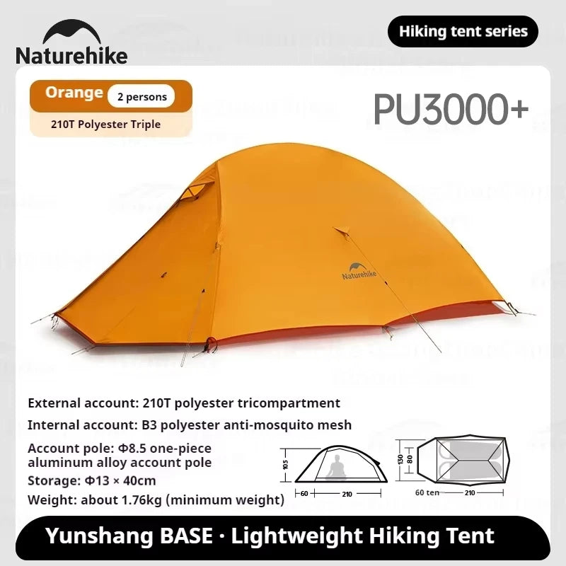 Naturehike Cloud Up Base Tent 1 2 3 Person Waterproof Double Layer Outdoor Hiking Camping Backpacking Cycling Tent 210T Nylon