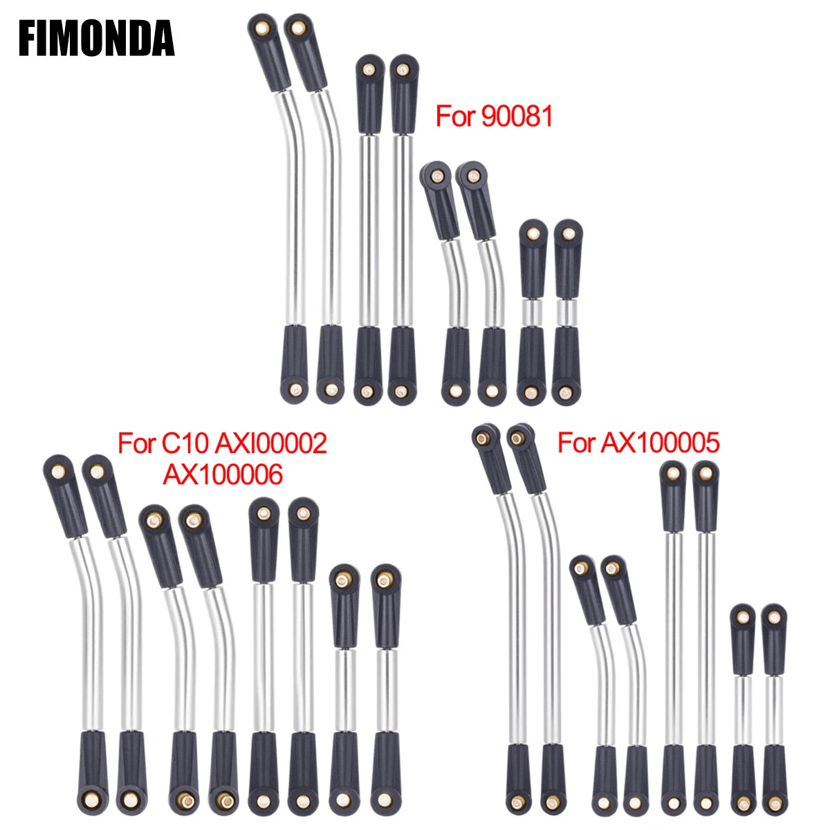 8pcs Stainless Steel SCX24 Body Links - Rigid Upgrade Linkage Set for 1/24 Axial C10, AXI00005, AXI00006, 90081 RC Cars