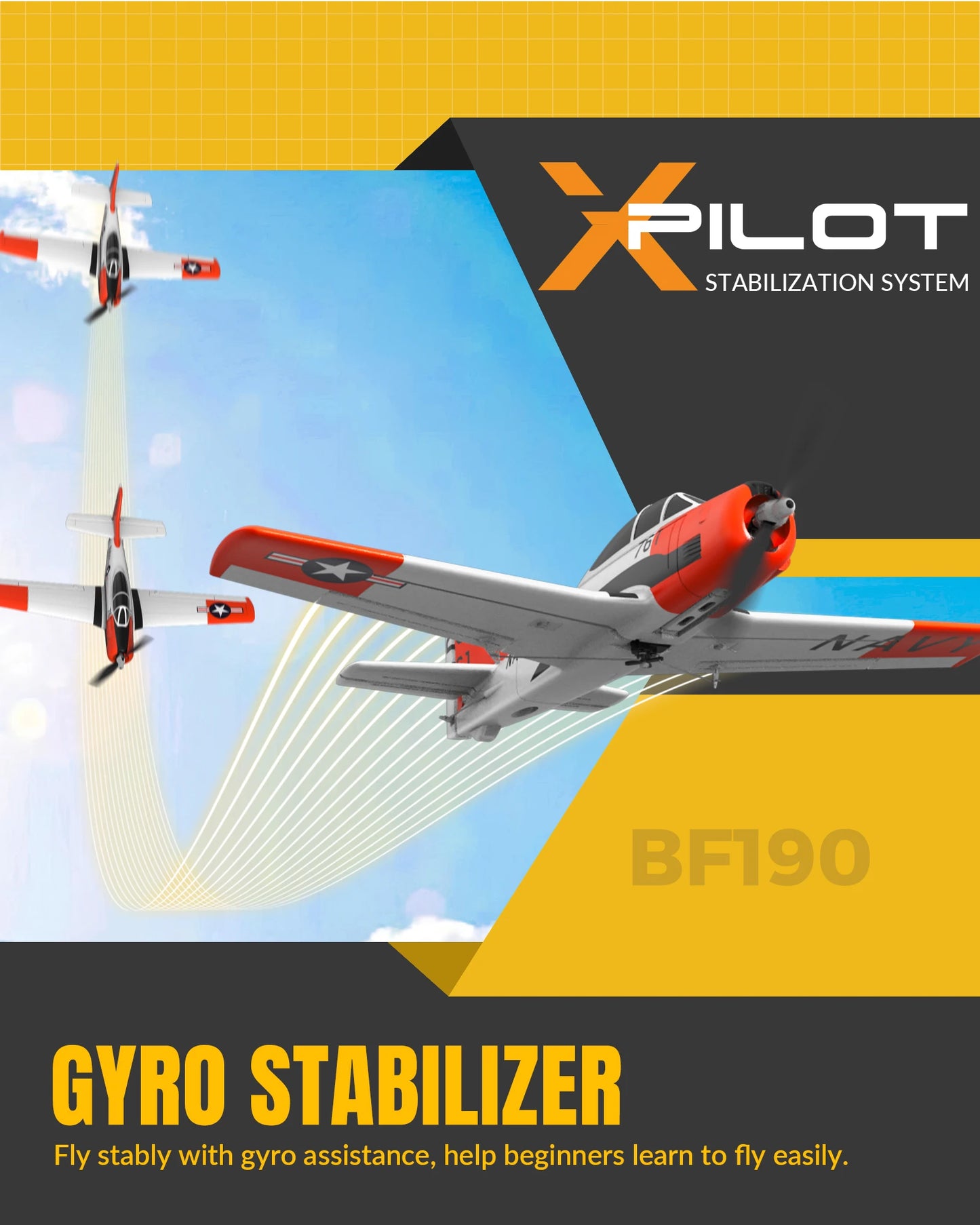 VOLANTEXRC RC Plane T28 2.4Ghz 4CH With Xpilot Stabilization System One Key Aerobatic With 2 batteries Remote Control Airplane