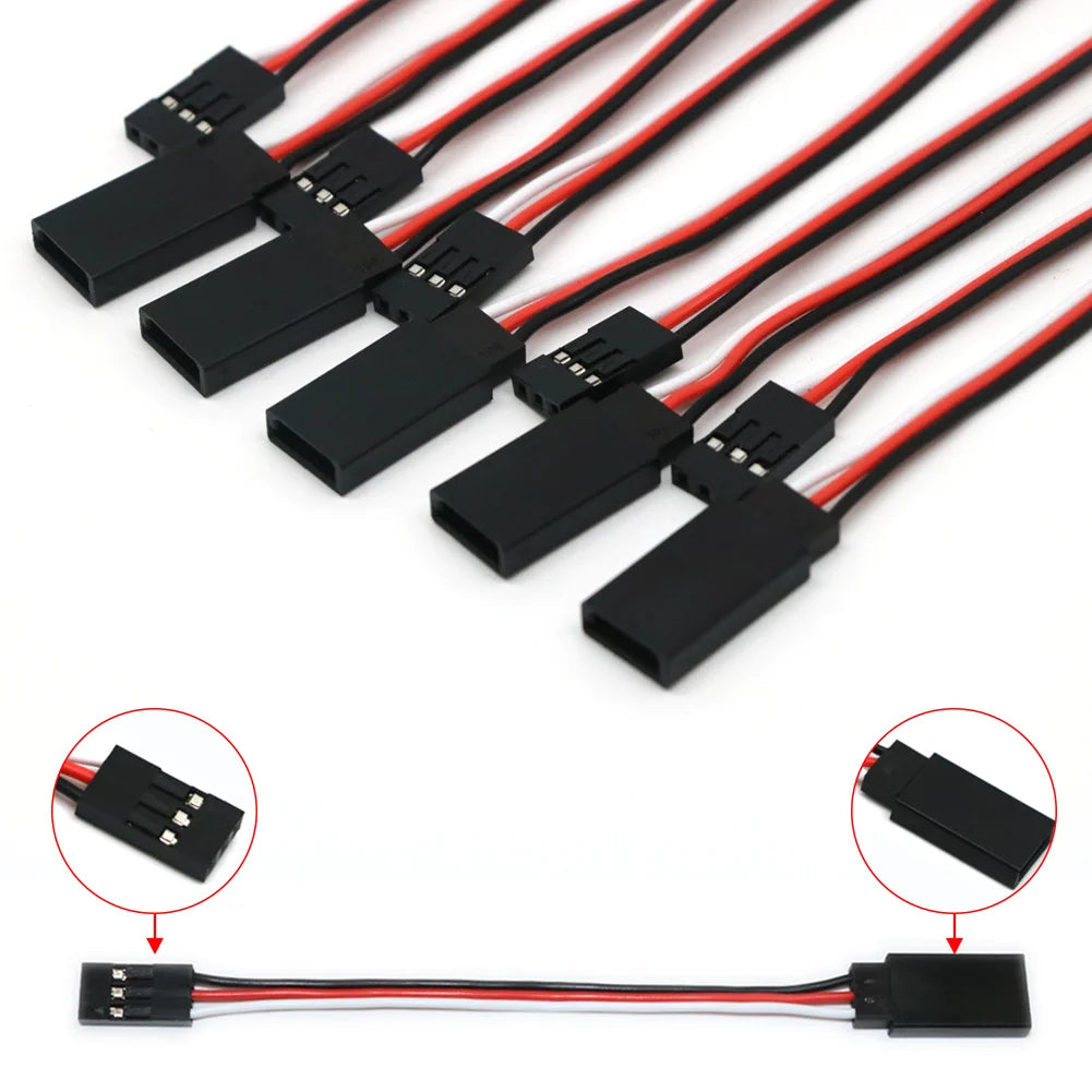 100pcs/lot Wire Cable 100mm 150mm 300mm 500mm Servo Extension Cable For Futaba Plug futabLead Wire Cable For RC Toys