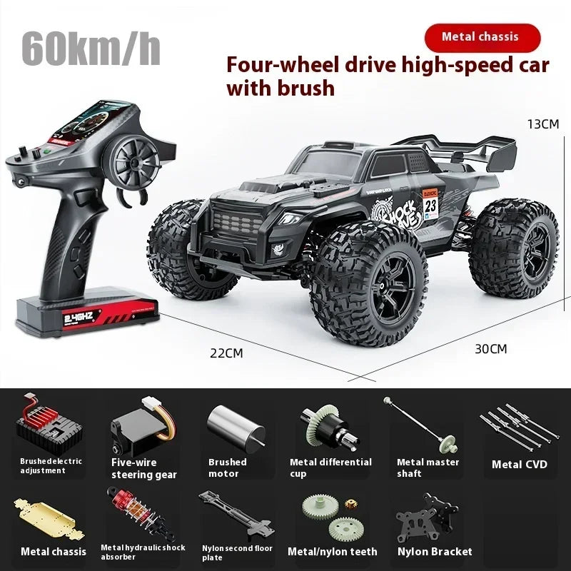Hot 75km/h High-speed 4WD Rc Truck,1:16 Brushless Off-road Rc Cars,Alloy Chassis Bigfoot Monster Truck,Toys for Boys,funny Gift