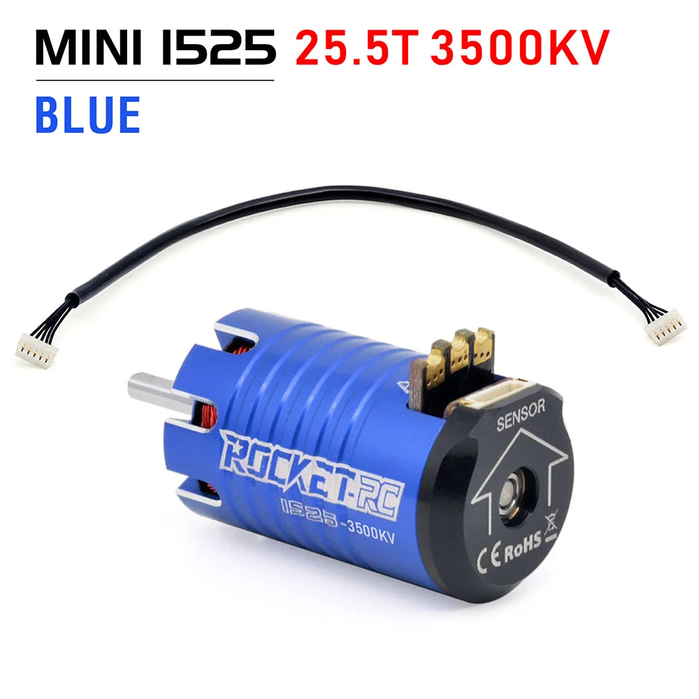 ROCKET-RC MINI 1525 3500-6800KV Sensored Brushless Motor For 1/28 1/24 RC Cars