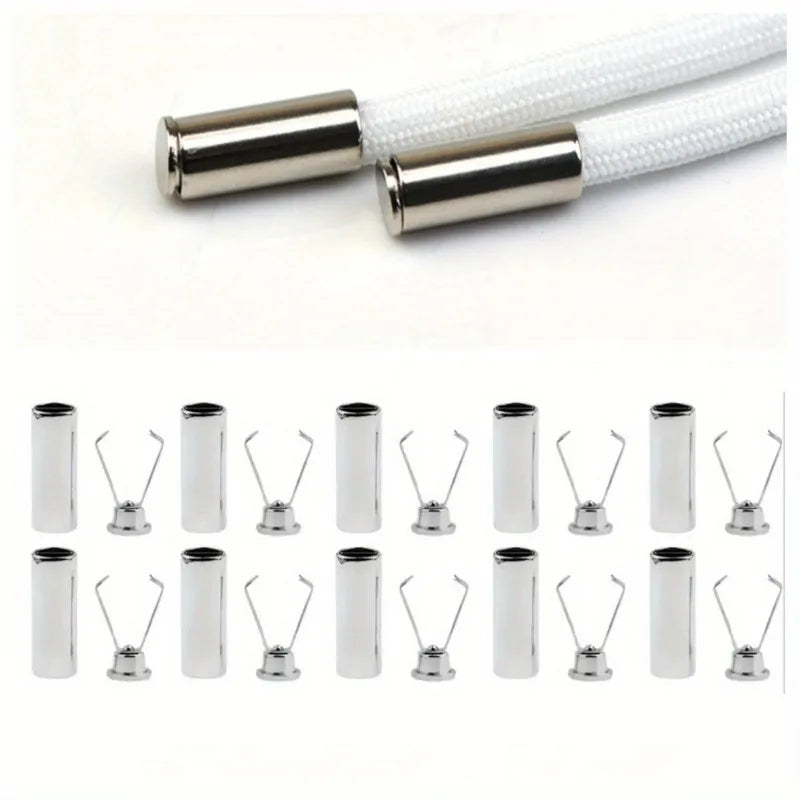 10pcs Heavy Duty Cord Locks Adjustable Metal Clips Secure Fastening for Shoelaces Bags Hoodies DIY Crafts Organizing Cables