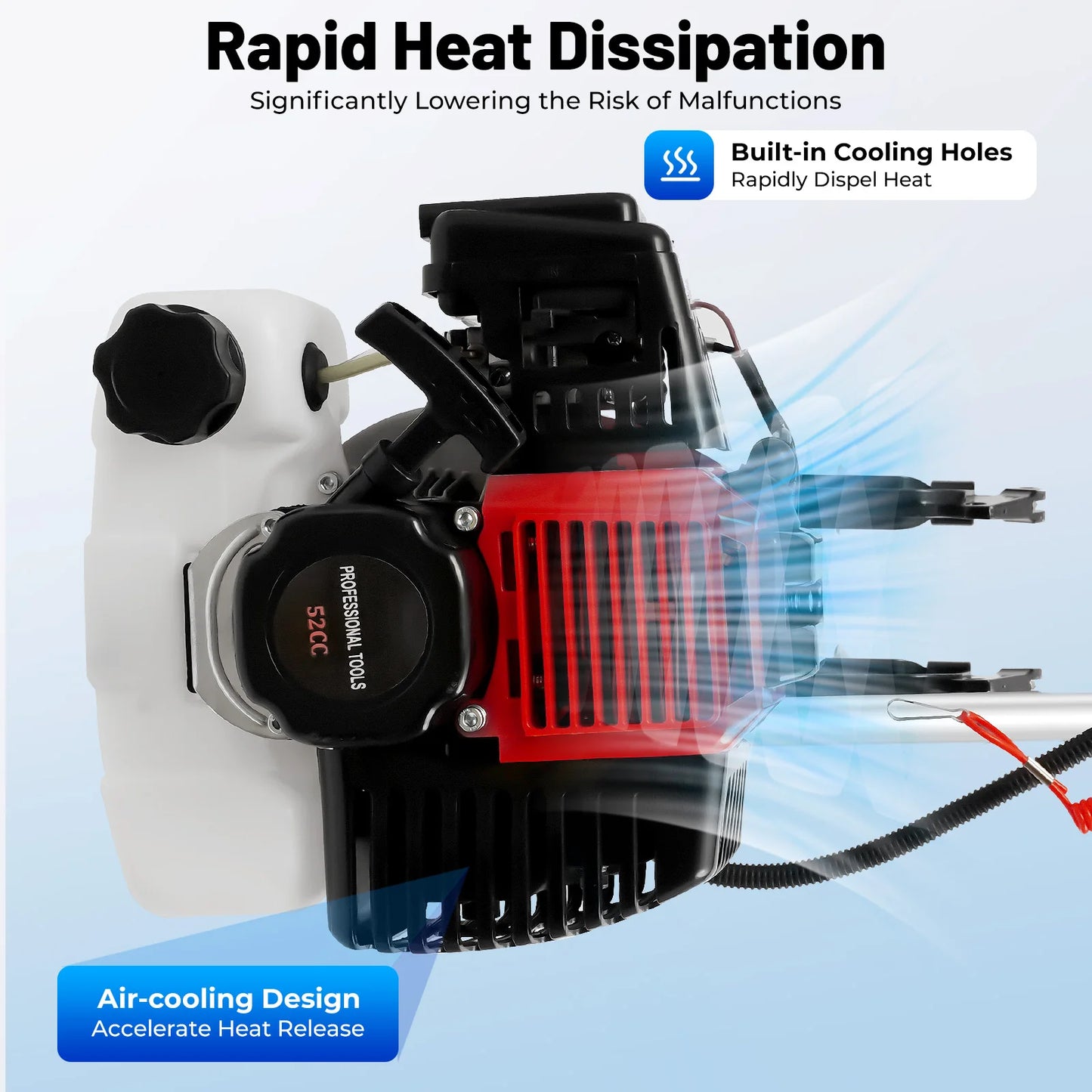 2.3 HP 2 Stroke Outboard Motor, 52cc Boat Engine, CDI Ignition, Manual Trim & Tilt for Fishing Inflatable Boat