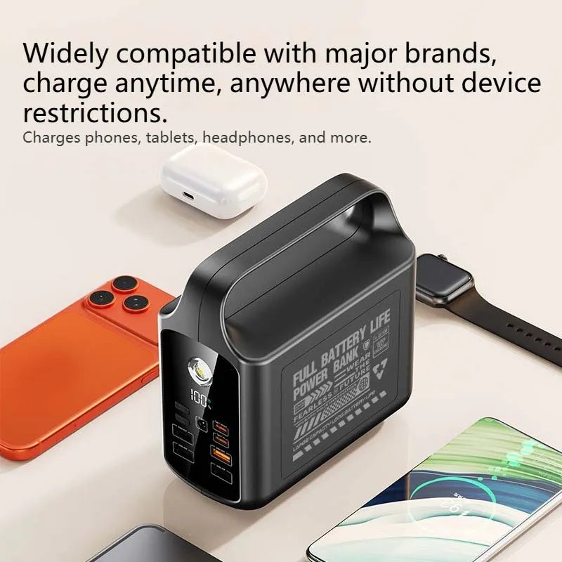 Lenovo 200000mAh Large Capacity Portable Outdoor Emergency Power Supply Built-in Cable And Camping Light Suitable For IPhone