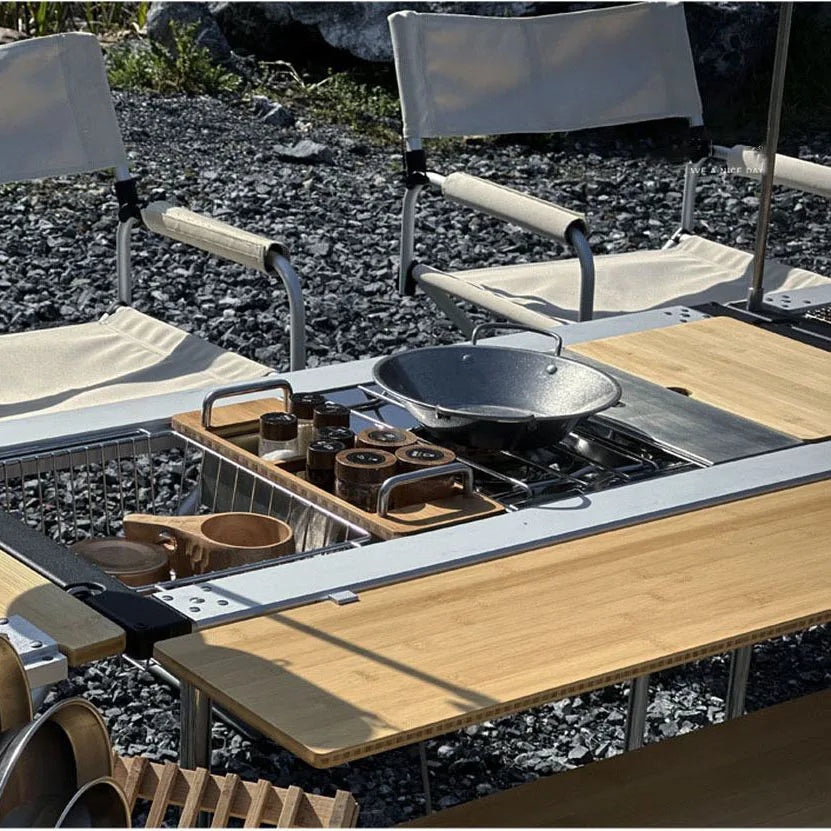IGT Table Extension Bamboo Plate Camping Portable Board IGT Table Top Picnic Outdoor Kitchen IGT Accessories