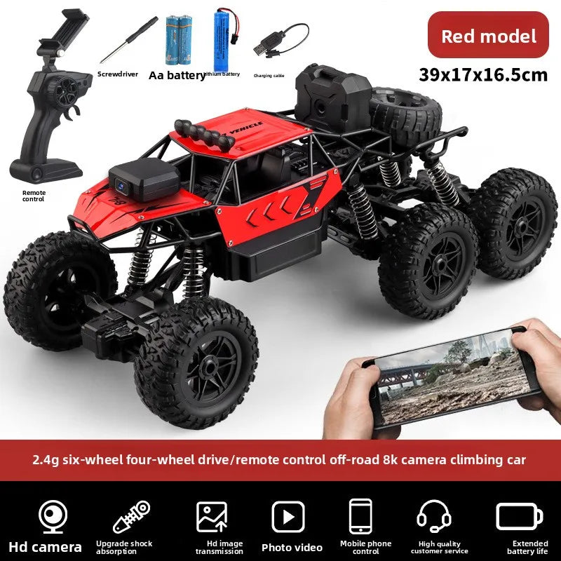 Kawaii 39cm Large Alloy 4WD Rc Cars,Remote Control Car Model,8-wheel 8K HD Camera Off-road Rc Drift Car,Toys For Boys,Funny Gift