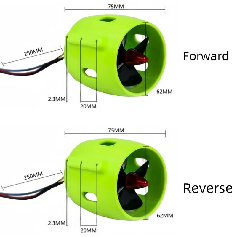 12-24V 20A Brushless Underwater Thruster 4 Blade RC Bait Boat Trolling Motor Waterproof High Torque for Fishing Kayak Accessory