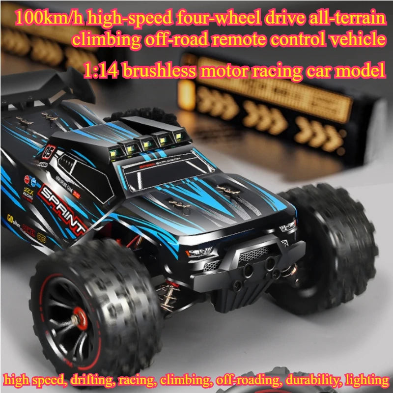 100km/h High-speed 4WD Rc Cars,1:14 Brushless Motor Climbing Off-road Rc Truck,Remote Control Car Model,funny Gift,Toys for Boys
