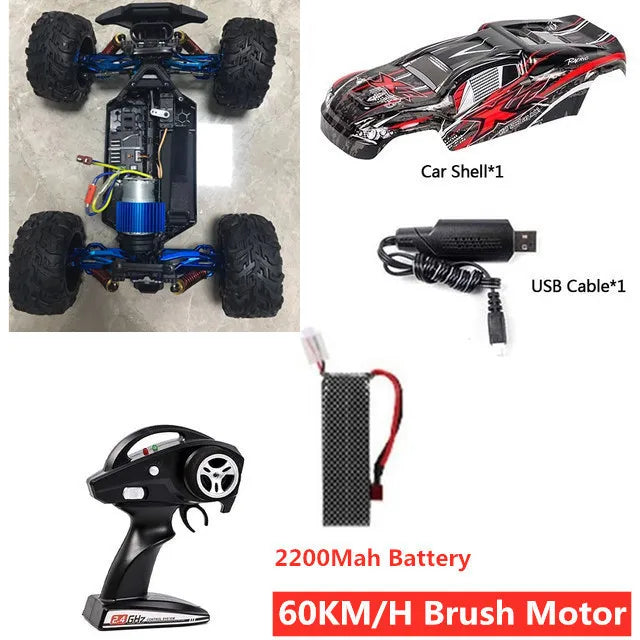 Professional Adult 80KM/H Alloy Frame RC Brushless Car Toys 4WD Buggy High Speed Racing Truck 200M Brake 1:10 RC Cars Model Toy