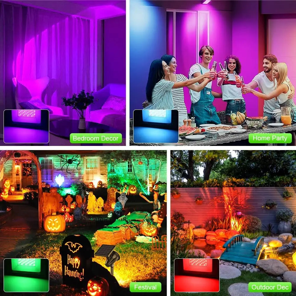 Ac 220V/110V Rgb Led Floodlight Reflector Outdoor Lighting 10W 30W 50W 100W Ip66 Waterproof Rgb Spotlight Lamps Remote Control