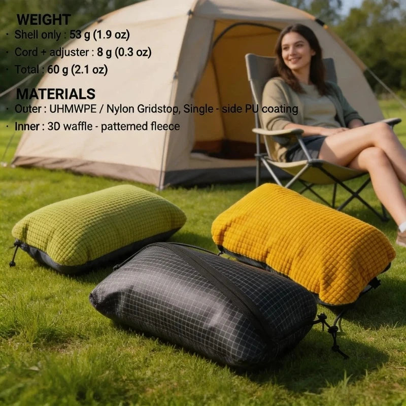 Stuff Sack & Pillow 2-in-1 UHMWPE Multifunctional Outdoor Headrest 53g Ultralight Hikers Camping Dyneema Pillowcase Storage Bag