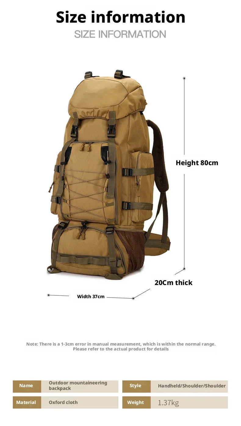 New Waterproof Molle Rucksack Outdoor Climbing Backpack Military Camo Tactical Bag Hiking Travel Fishing Mountaineering Bag