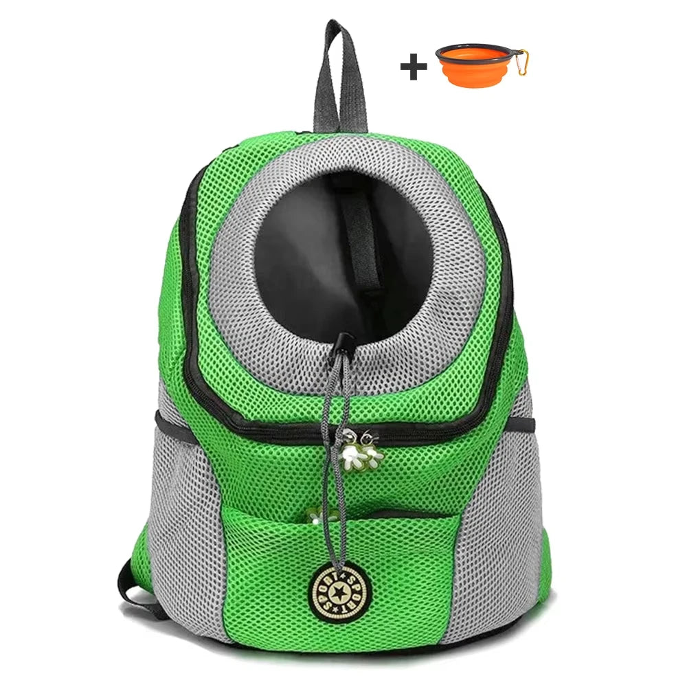 Dog Carrier Backpack Hands-Free Pet Shoulder Bag for Bike Riding Outdoor Hiking Secure Comfortable Travel Camping Bag
