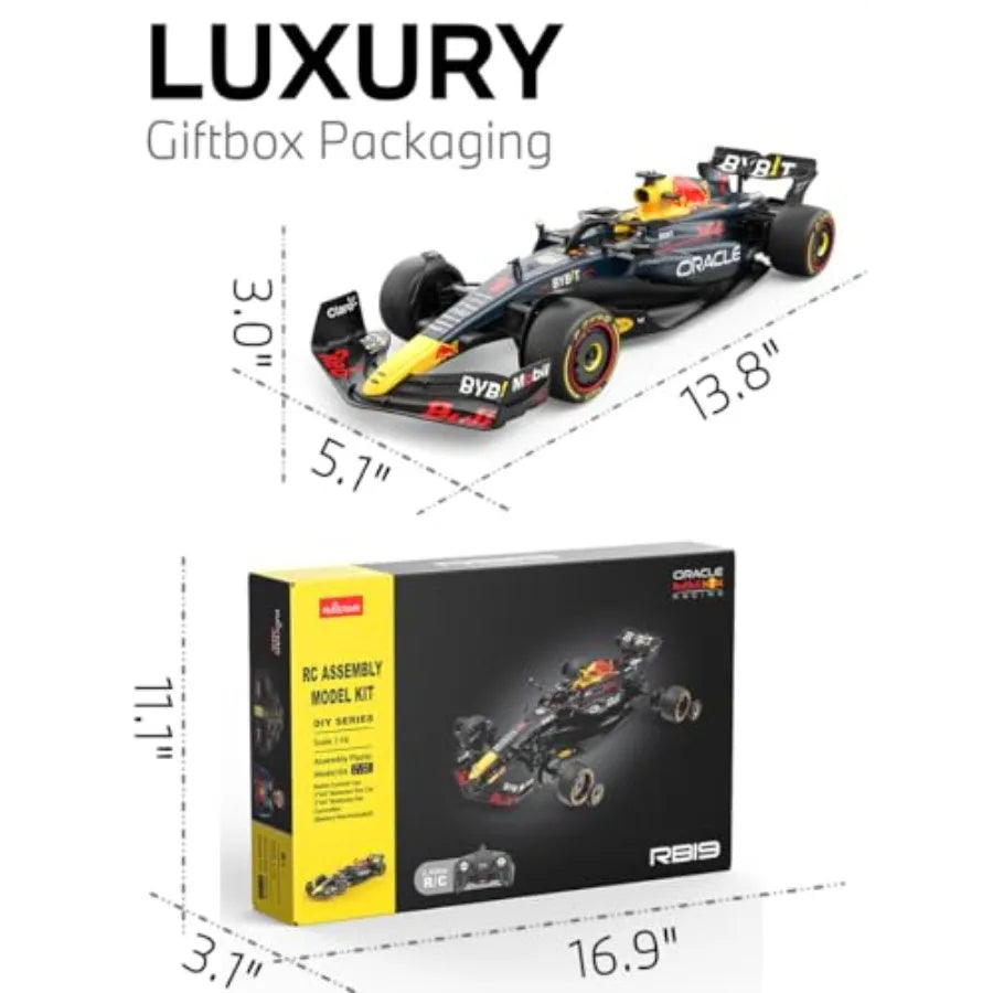 RASTAR 92600 1/16 Oracle RedBull F1 RB19 Collectible RC Car Building Kit in Red with Remote Controller - Ideal for Teens Adults