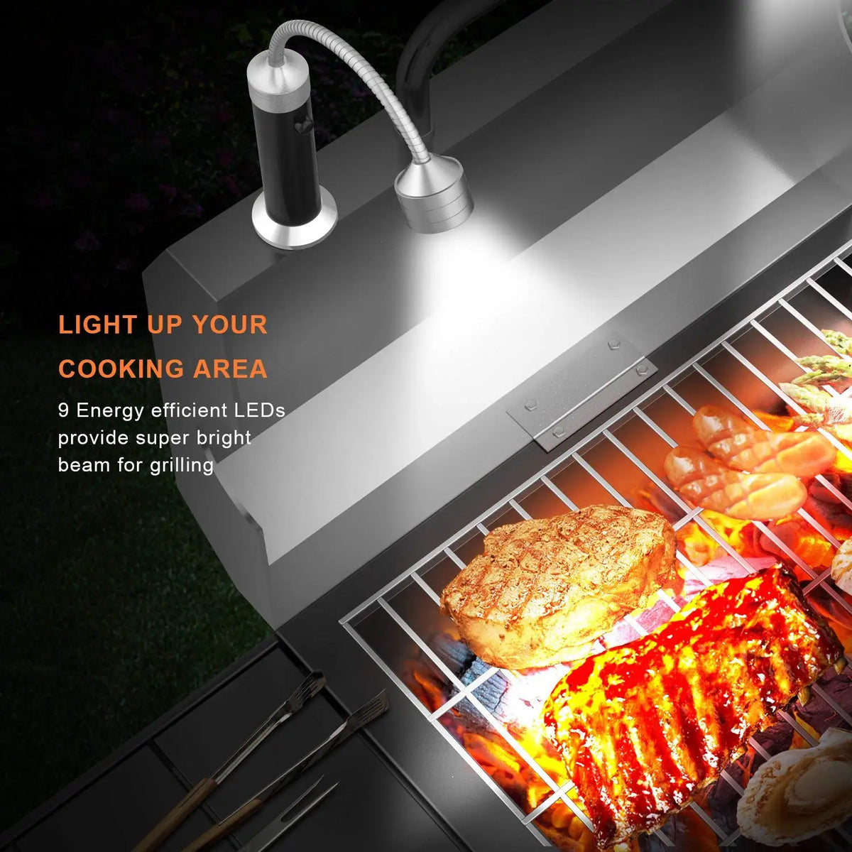 Grill Light Grilling Accessories, Father's Day Gifts for Men Dad Boyfriend Husband, Outdoor BBQ Magnetic LED Lights 2 Pack