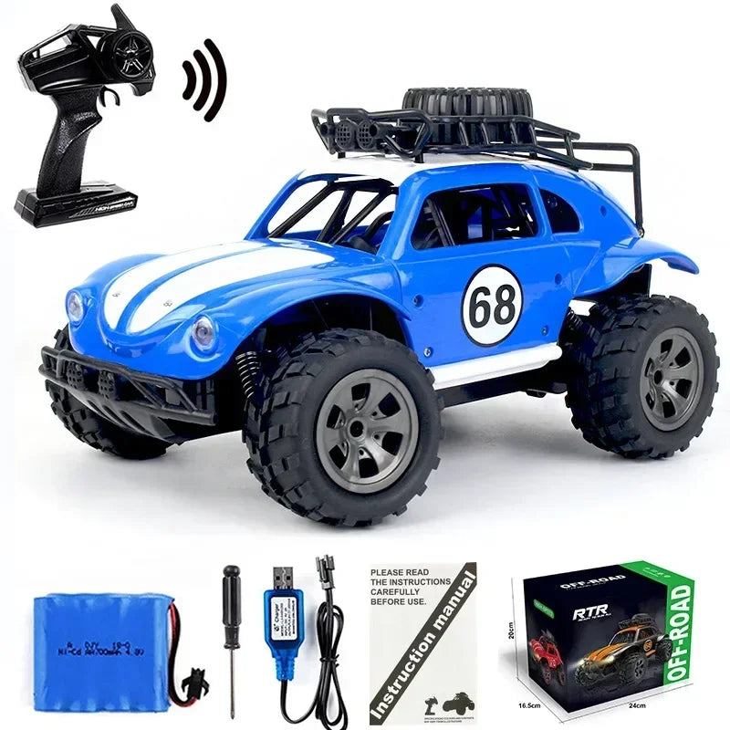 1:18 Beetle RC Drift Car, 2.4G Remote Control Car Toy, High-Speed Off-Road RC Cars, Fine Sticker, Cool Lights, Kids Toys, Holida