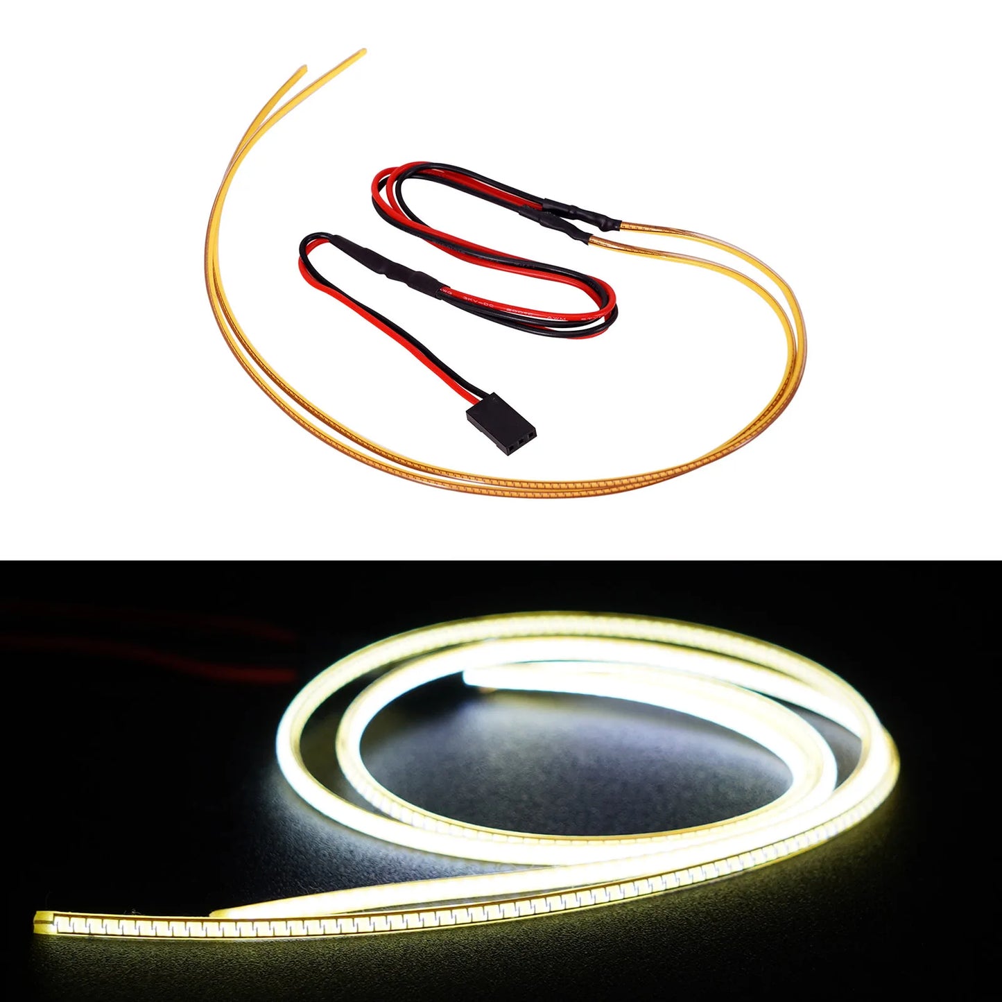 INJORA Flexible Cuttable LED Strip Lights for RC Cars (Red, Warm White, Ice Blue, Pinkish Purple, Green, Dark Blue)