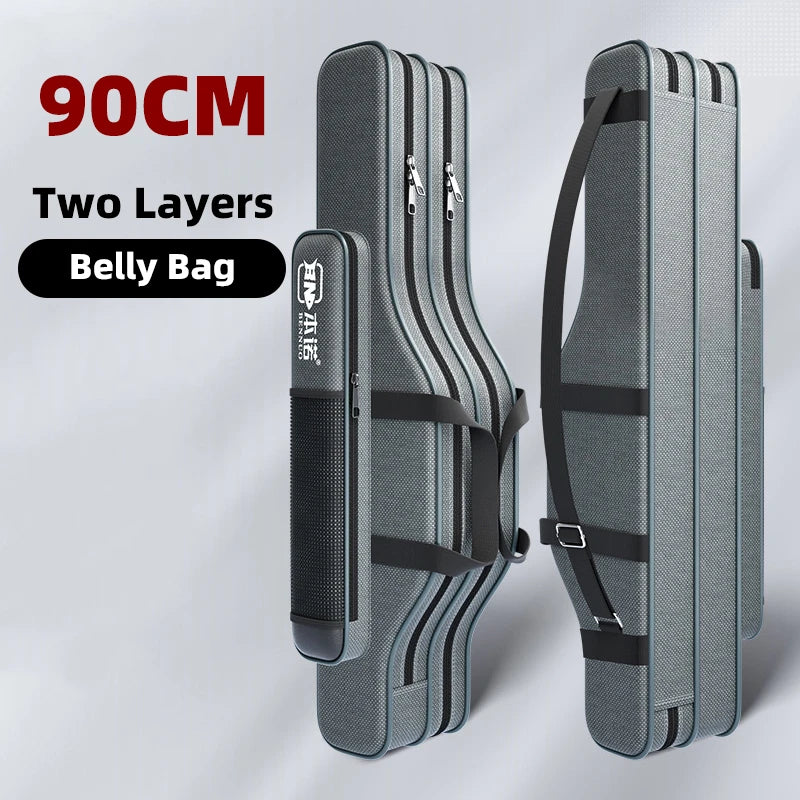 Fishing Rod Bag Fishing Gear Bag 80cm-130cm Multifunctional Rod Bags Double-layer or Three-layer Large Thick Belly Fish Backpack