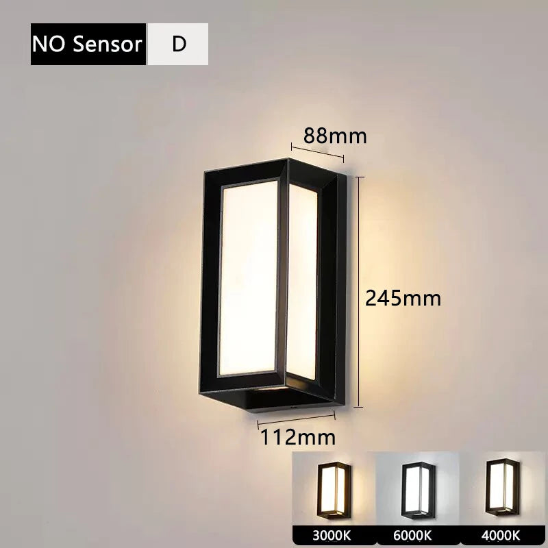 DC12-24V Waterproof IP65 Led Outdoor Wall Light Motion Sensor Led Outdoor Lighting Porch Lights Balcony Garden Lights Wall Lamp