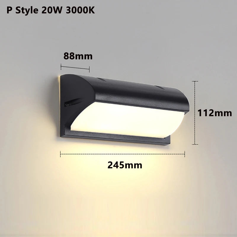 DC12-24V Waterproof IP65 Led Outdoor Wall Light Motion Sensor Led Outdoor Lighting Porch Lights Balcony Garden Lights Wall Lamp