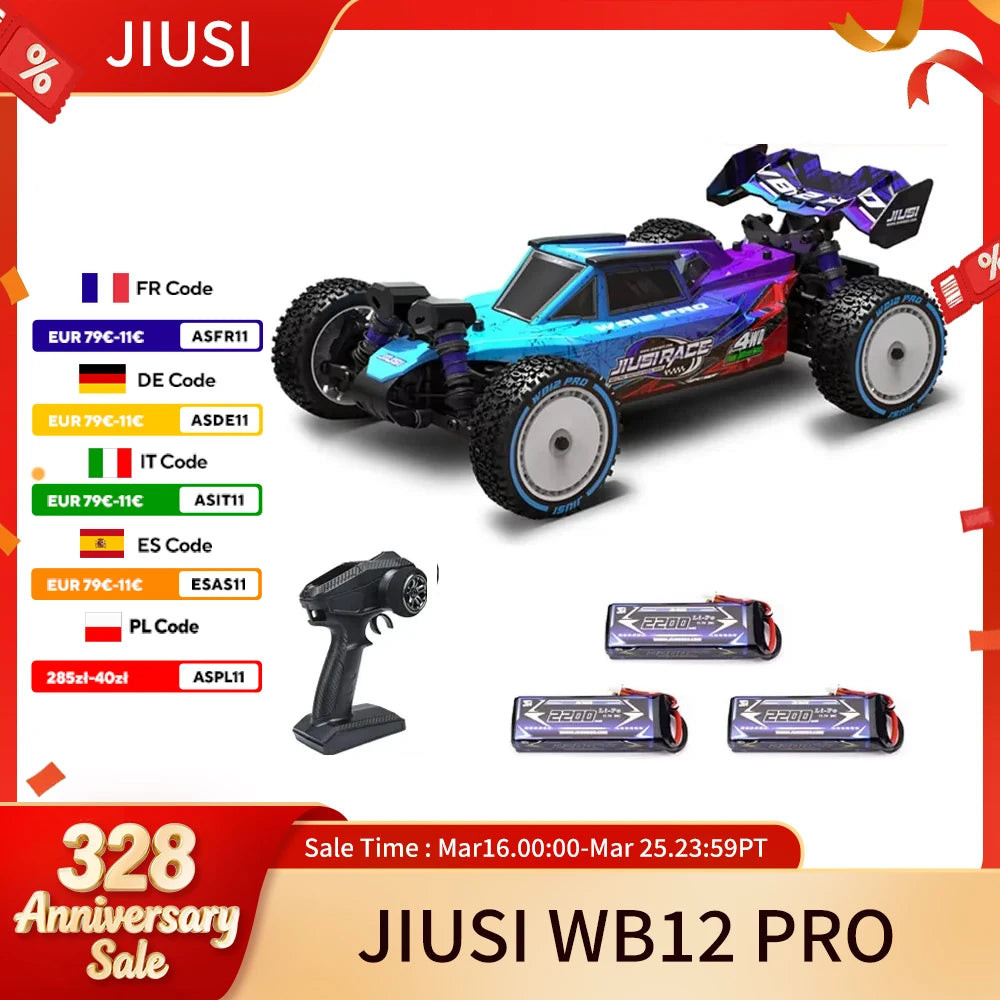JIUSI WB12 PRO 1/12 Racing Car 4WD High Speed 80KM/H Brushless Remote Control Car Off-road Competitive Drift RC Car Toy Kid Gift