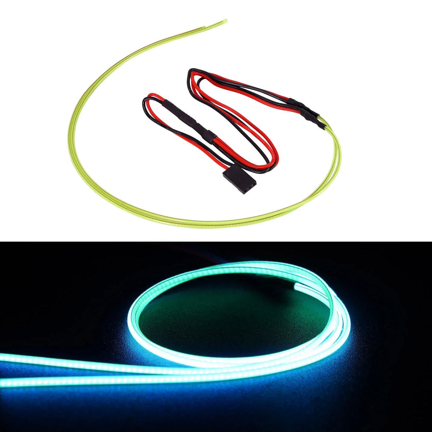 INJORA Flexible Cuttable LED Strip Lights for RC Cars (Red, Warm White, Ice Blue, Pinkish Purple, Green, Dark Blue)