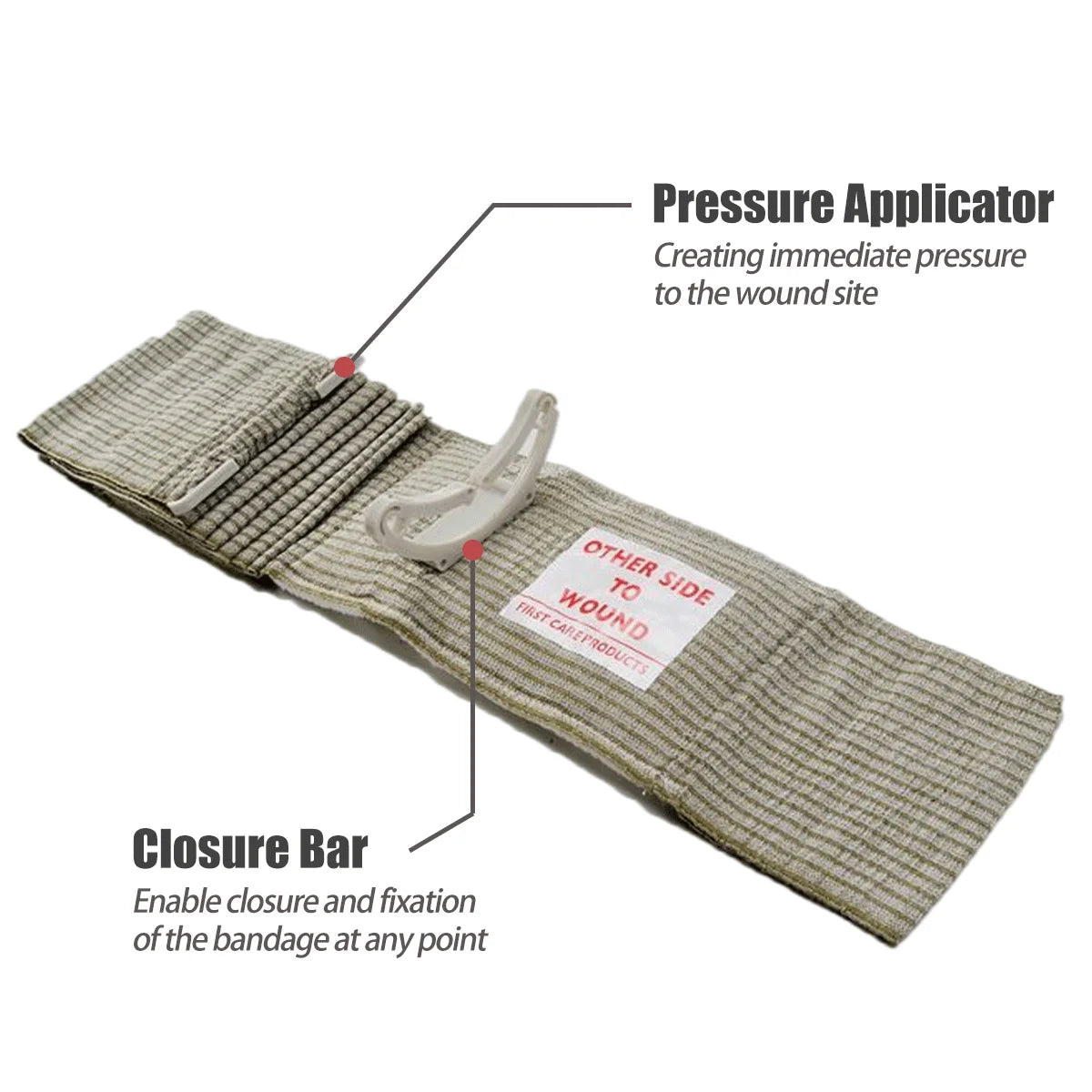 RHINO RESCUE 4" 6" Emergency Pressure Bandage Wound Dressing IFAK Kit High Elasticity Vacuum Packed Outdoor Hiking Essentials