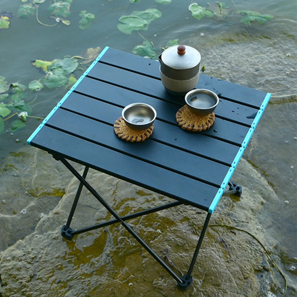Folding Table Aluminum Alloy Picnic Table Lightweight Portable Camp Table with Carry Bag for Outdoor Camping Beach Picnic